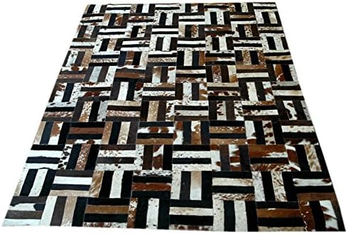 Celestial Leather Limited Handmade Cowhide Patchwork Rug - Beautiful Hair on Carpet - Luxurious Rug - R-04