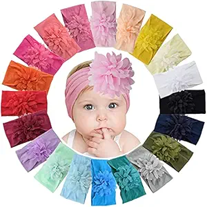 Gracious Mart - Handmade Baby Girl Velvet Headbands Newborn Infant Toddler Hairbands & Bows Child Hair Accessories - Pack of [4]