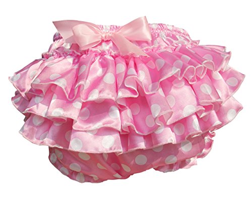 Haian ABDL PVC & Satin Ruffle Rhumba Pull on Plastic Pants (Large, Pink)