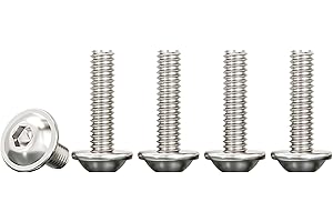 Drenky Vis à Tête Bombée avec Bride et Six Pans Creux, 50 Pièces Vise à Métaux M4x20mm Acier Inoxydable A2 V2A Boulon à Hexagonale pour Les Connexions Mécaniques