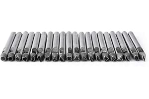 GLOGLOW Juego de 20 piezas de herramientas de perforación de piel, 5 mm de acero al carbono, perforación hueca para cinturón de cartera, correa de reloj, decoración