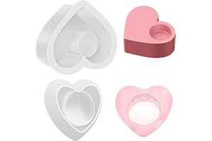 Alftek Silikonform Kerzenhalter, 2 Stück Silikonform Herz, Gießform Herz, Giessformen Silikon, Kerzenformen Zum Gießen, Formen für Diy-Dekoration, Geschenke, Kunsthandwerk
