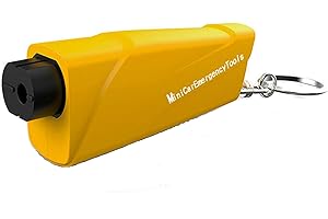 Honsheng Car Emergency Window Glass Breaker and Seatbelt Cutter Rescue Me Safety Hammer Keychain Vehicle Car Escape Rescue Punch Tool Window Breaker for Underwater and Land (Yellow)