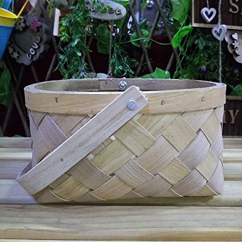 YUCH Flower Basket Fruit Basket Garden Chip Hand Woven Basket.