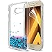 Produktbild Galaxy A3 2017 Hülle, A3 2017 Glitzer Hülle mit HD-Schutzfolie, LeYi süße Mädchen Frauen Glänzende Flüssig Bewegende Treibsand Transparent TPU Silikon Handyhülle für Samsung Galaxy A3 2017 ZX Blau