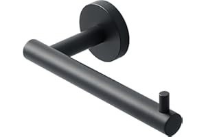 Sayayo Porta Carta Igienica Nero Portarotolo Carta Igienica da Muro per Cucina Toilette e Bagno, Porta Rotolo Bagno in Acciaio Inox 304