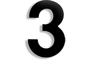 HASWARE Número de casa moderno Acero inoxidable cepillado Puerta elegante Placa del alfabeto Calle Decoración del hogar (3, 6 pulgadas negro)