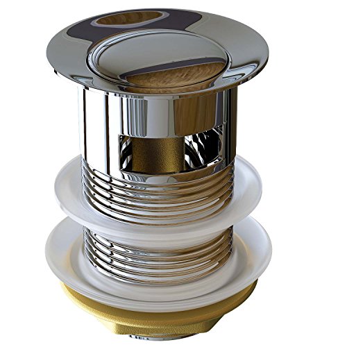 ABLAUFGARNITUR ABLAUF VENTIL PUSH OPEN POP UP MIT ÜBERLAUF P1 - 2