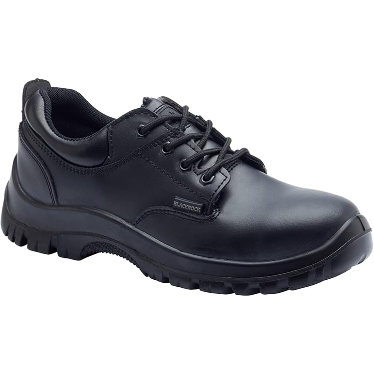 MENS GRAFTERS BLACK LEATHER WIDE FITTING SAFETY WORK SHOES  display picture 1