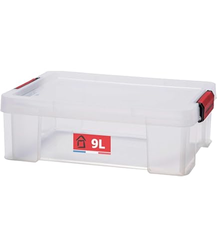 SUNDIS LOCKER, set van 3 40L kunststof opbergboxen, verstevigd, met clip-on deksel, stapelbaar, ideaal voor werkplaatsen, transport, garages en doe-het- zelf