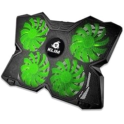 KLIMTM Wind - Refroidisseur Ordinateur Portable + Le Plus Puissant + Refroidissement Ultra Rapide + 4 Ventilateurs Silencieux + Refroidisseur PC Portable PS4 Xbox - Version 2020 - Vert