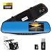 Produktbild THINK SOGOOD4.3 Zoll Auto Dual Dash Cam Car Video Recorder DVR Dual Lens Front & Reversing Kamera Video Aufnahme mit LCD HD Blau Bildschirm Vehicle Rückspiegel