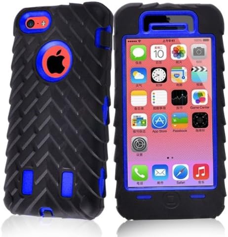 Juju Village Tyre Design Heavy Duty Hybrid Case for Apple iPhone 5 °C - bleu