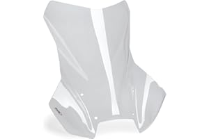 Puig 22268W Touring windscreen made of 4 mm acrylic with UV protection, aerodynamic design, rounded profile, easy mounting and TÜV approval for trail adventure bikes, Transparent