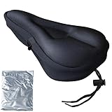 Zacro Gel Bike Seat - Extra Soft Gel Bicycle Seat - Bike Saddle Cushion with Water & Dust Resistant Cover (Silvery)