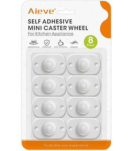 Ruayia 8 Stück Mini-Rollen Selbstklebend - 360° Schwenkbar Für Möbel & Küchengeräte