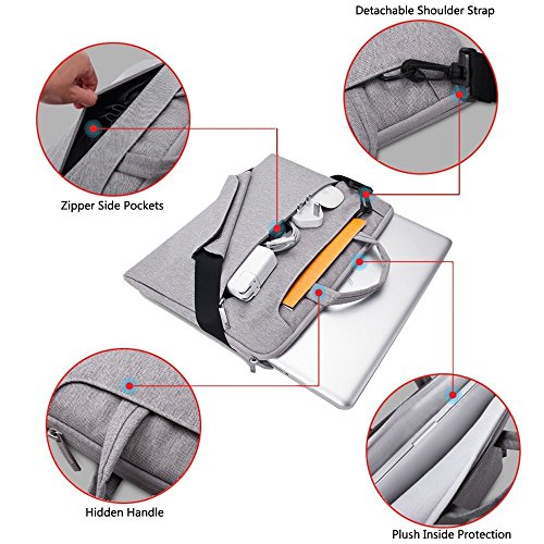 VANWALK 13 3-Zoll-Laptop Staubdicht Waterproof Oxford Aktentasche Schultertasche Tasche H  lle Laptop Tablet Notebook Macbook Pro Air  13 3 Zoll  grau