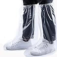 Goodern 10 Pairs Disposable Rainproof Boot and Shoe Covers for Adults,Thicker Clear Waterproof Anti-Slip Outdoor Indoor Overshoes,Durable Boot Cover Over The Knee Shoes Cover Rainy Day Use Cover-White