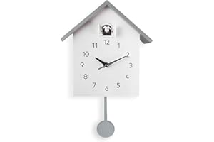 I-TOTAL® - Zegar ścienny z kukułką/Zegar z kukułką z trzaskającym dźwiękiem, 25x12x27 cm (niebieski)