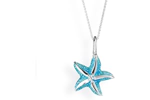 Heartbreaker – Ciondolo blu a forma di stella di mare in vero argento | collezione Sealife | ciondolo d'asteria di argento sterling 925 | pendente marittimo da donna | LD SL 33