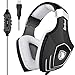 Price comparison product image Sades [2018 Newly Updated USB Gaming Headset] A60/OMG Computer Over Ear Stereo Headsets Headphones With Microphone for PC and MAC with Noise Reduction & Volume Control LED Light (Black&White)