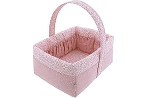 Cambrass - canastilla bebé recien nacido - cesta de almacenamiento para artículos de higiene del bebé - organizador de pañales multifuncional - Forest Rosa 22.5x29x29 cm