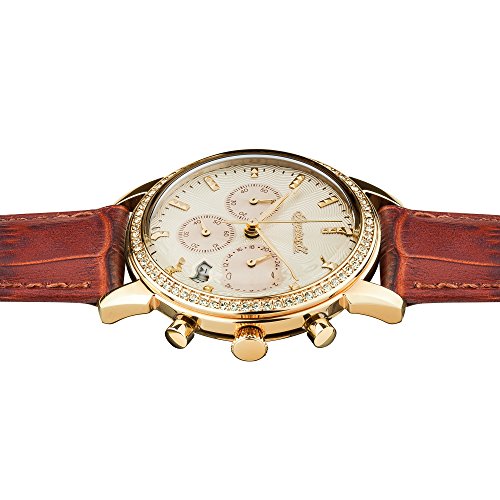 Ingersoll Damen Chronograph Quarz Uhr mit Leder Armband I03902