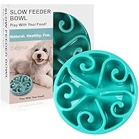 Siensync langsame Fütterung Hundenapf, Interessanter interaktiver Hundenapf, langlebige ungiftige und umweltfreundliche Bambusfaser Futterschüssel(Blau)