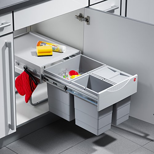 Hailo 3642131 Abfallsammler TR Swing 40.3/35 für Schränke mit 400 mm Breite mit Drehtür, Plastik, grau, 47.5 x 33.6 x 34.6 cm - 4