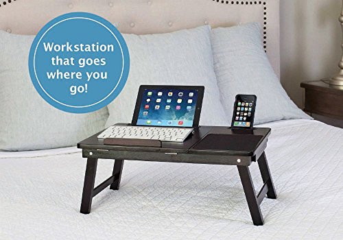 Sofia + Sam Multi Tasking Laptop Bed Tray | Supports Laptops Up To 18 Inches (Walnut) - 7