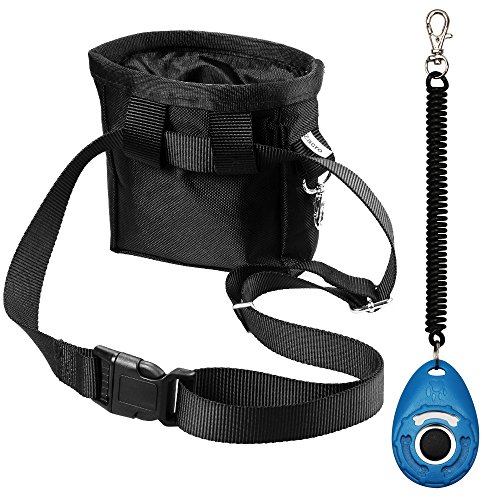 Zacro-Black-Dog-Treat-Training-Pouch-Carrying-Dog-Food-Adjustable-Waist-Bag-for-Pet-Trainers-and-One-Set-of-Free-Training-Clicke