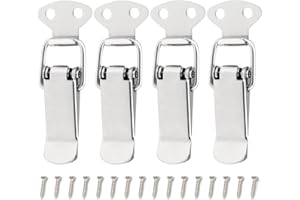 JTKREW 4 Stück Spannverschluss Edelstahl 56mm Mit Schrauben 16 Stück, Spannverschluss, Hebelverschluss, Kistenverschluss, Kappenschloss für Toolbox Schublade Truhe Case Box Schrank
