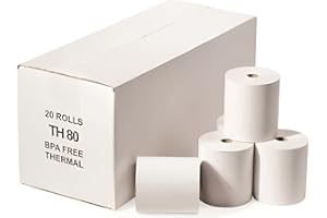 FORECOURT DIRECT 20 Rolls of Premium 80 x 80mm Thermal Receipt Paper for EPOS POS, Cash Register, Credit Card Machine PDQ, Epson Citizen Printer TH243 CBM232 CBM233 CBM253 Dragon
