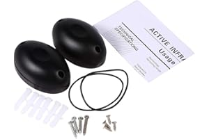 GOTOTOP 1 par de 20 m de barrera infrarroja haz de luz infrarrojo sensor infrarrojo alarma detector de sensor infrarrojo fotoeléctrico de seguridad de puerta de casa para puerta de puerta de puerta y