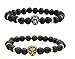 Produktbild ILOVEDIY 2Stück Lava-Armband Herren Damen Unisex Reiki-Energietherapie Armreif Lava Beads Buddha-Armband Löwe Kopf