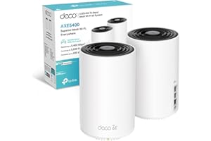 TP-Link Deco XE75 Pro Router Mesh WiFi 6E, AXE5400Mbps Tri-Band, Nuova Banda da 6 GHz, Porta Ethernet da 2,5 Gbps, AI Mesh, Ripetitore WiFi, Access Point, Alexa, 2 Pezzi con Copertura fino a 500㎡