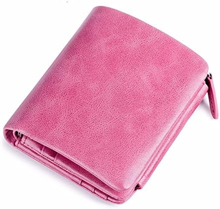 European and American new lady and girl short wallet, mini cowhide wallet ,Coralline powder