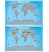 Produktbild blupalu I 2er Set Rubbel Weltkarte I Weltkarte zum Rubbeln XXL I Silber I mit Flaggen und Rubbel-Chip I World Map Poster I 89 x 59 cm | Deutsch