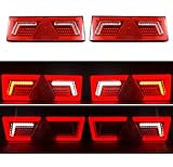 12V 24V 2 PILOTOS LED 5 FUNCIONES CON TRIANGULO PARA REMOLQUE 12V 24V HOMOLOGADOS