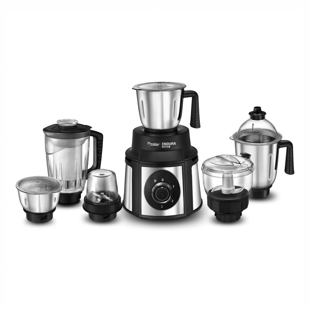 Prestige Endura 1000W Mixer Grinder Review: Powerful 6-Jar Black & Silver Appliance