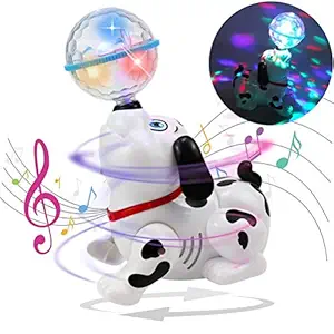Cable World Dancing Dog Toy with Music Flashing Lights(Multi Color)