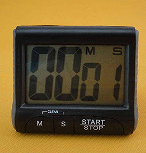 Hosaire Digitaler Elektronischer Timer mit Stoppuhr und großem Display,Countdown,Schwarz - 4