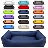 Hundebett Hundekissen Hundekorb edel Kunstleder Canis Premium Marine Blau S 80x60cm