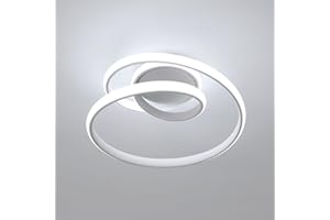 Comely Lampa sufitowa LED, 36 W, 4000 lm, nowoczesna, kreatywna, spiralna, biała, akrylowa, oświetlenie sufitowe LED, do przedpokoju, sypialni, salonu, jadalni, zimne białe światło, 6500 K
