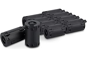 Innfeeltech 10 Pcs Ferrite Ring Core Black Clip-on Ferrite Core EMI Noise Suppressor Cable clip avec 11mm de diamètre intérieur pour cordons USB, Wire-Wound Type