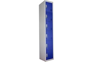 Panana pal Metal Lockers 6 Doors Storage, Metal Lockable Unit Staff School Gym Changing (Navy Blue)