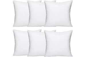 SK MERCHANDISE Pack of 6 (45 x 45 cm) Hollowfibre 18" Inch Square Cushion Pads Insert Inner Fillers Anti-Allergy