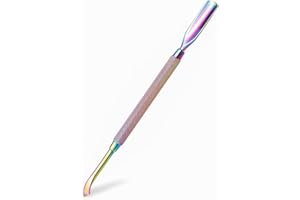 FVION Usuwacz do skórek paznokci, Cuticle Pusher do manicure zmywacz do paznokci ze stali tytanowej z antypoślizgowym uchwytem