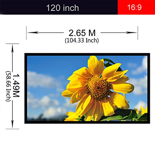 Mejor Ahorro Para Excelvan - Pantalla para Proyector 120", Pantalla de
Proyección Plegable (265 x 149 cm, 16:9) En línea