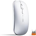 INPHIC Mouse Wireless Ricaricabile, Mouse Ottico Mini Silenzioso Con Clic Mute, 1600 Dpi Ultra Sottile Per Notebook, PC, Lapt